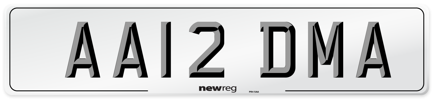 AA12 DMA Number Plate from New Reg